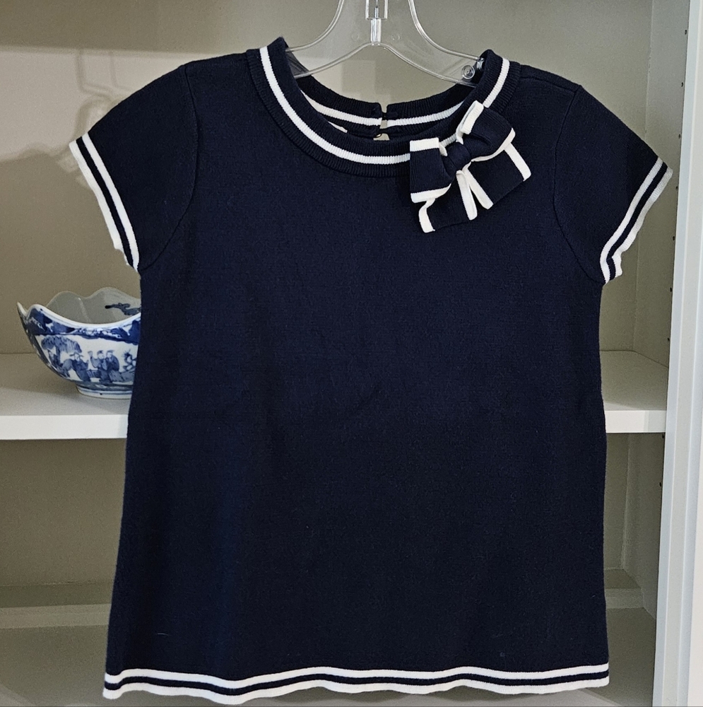 Milano Tipped Short Sleeve Sweater by Hope & Henry